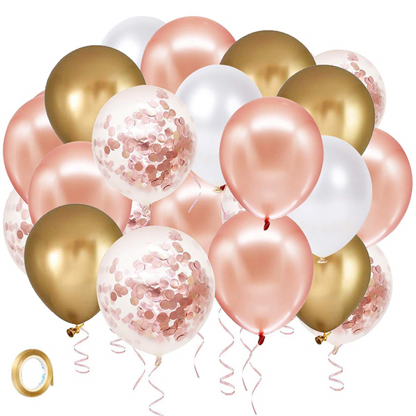 Rose Gold Confetti Latex Balloon Supplier
