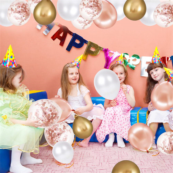 Rose Gold Confetti Latex Balloon Wholesaler
