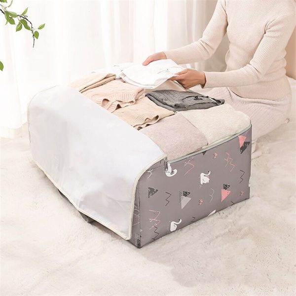 Borse Portaoggetti Pieghevoli In Marmo Grigio E Oro - Grande Capacità 61x60x58 Cm Con Manici - Per Coperte, Piumoni E Vestiti