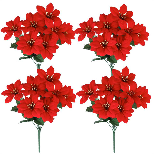 red poinsettia flowers bulk