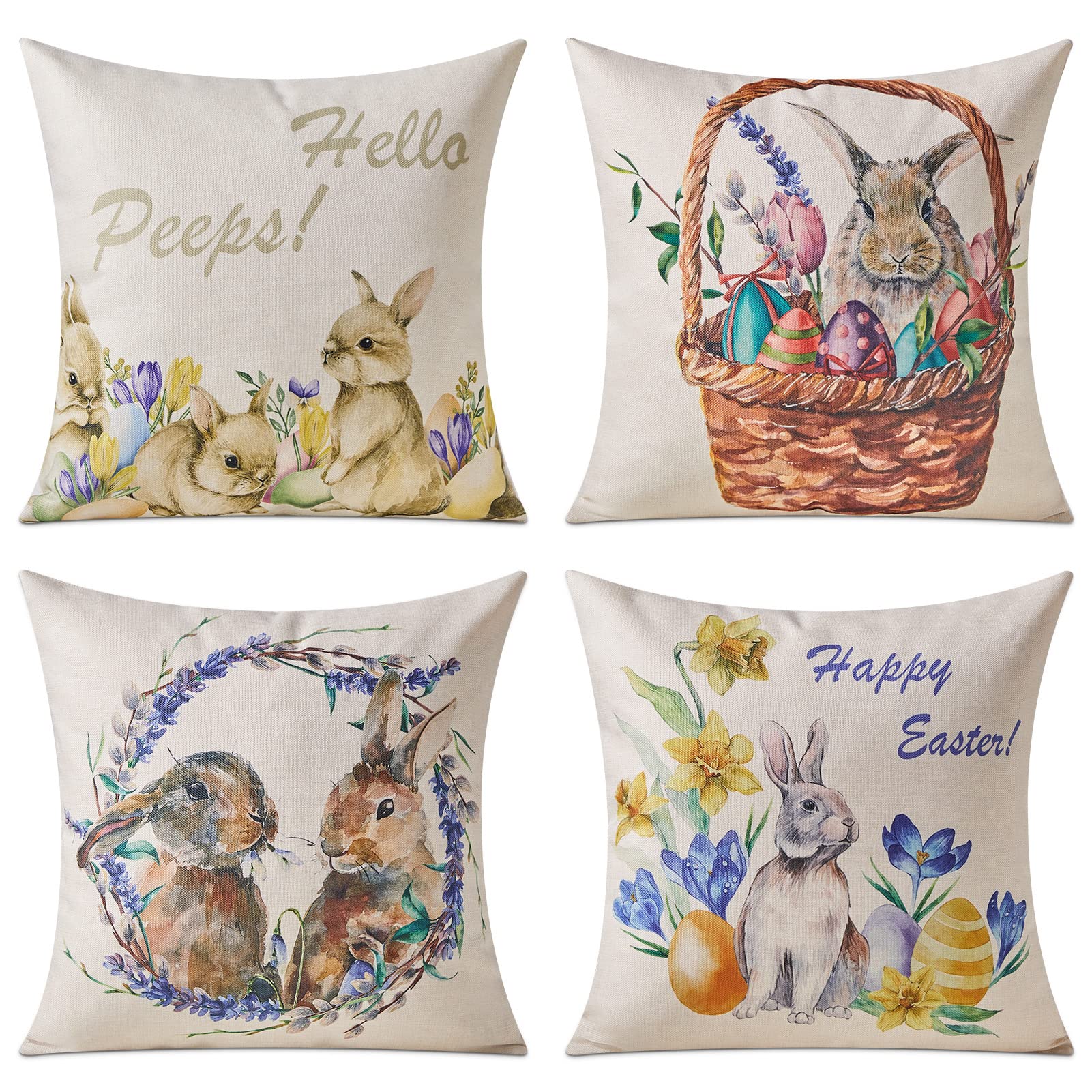 Set of 4 Easter Pillowcases Odm
