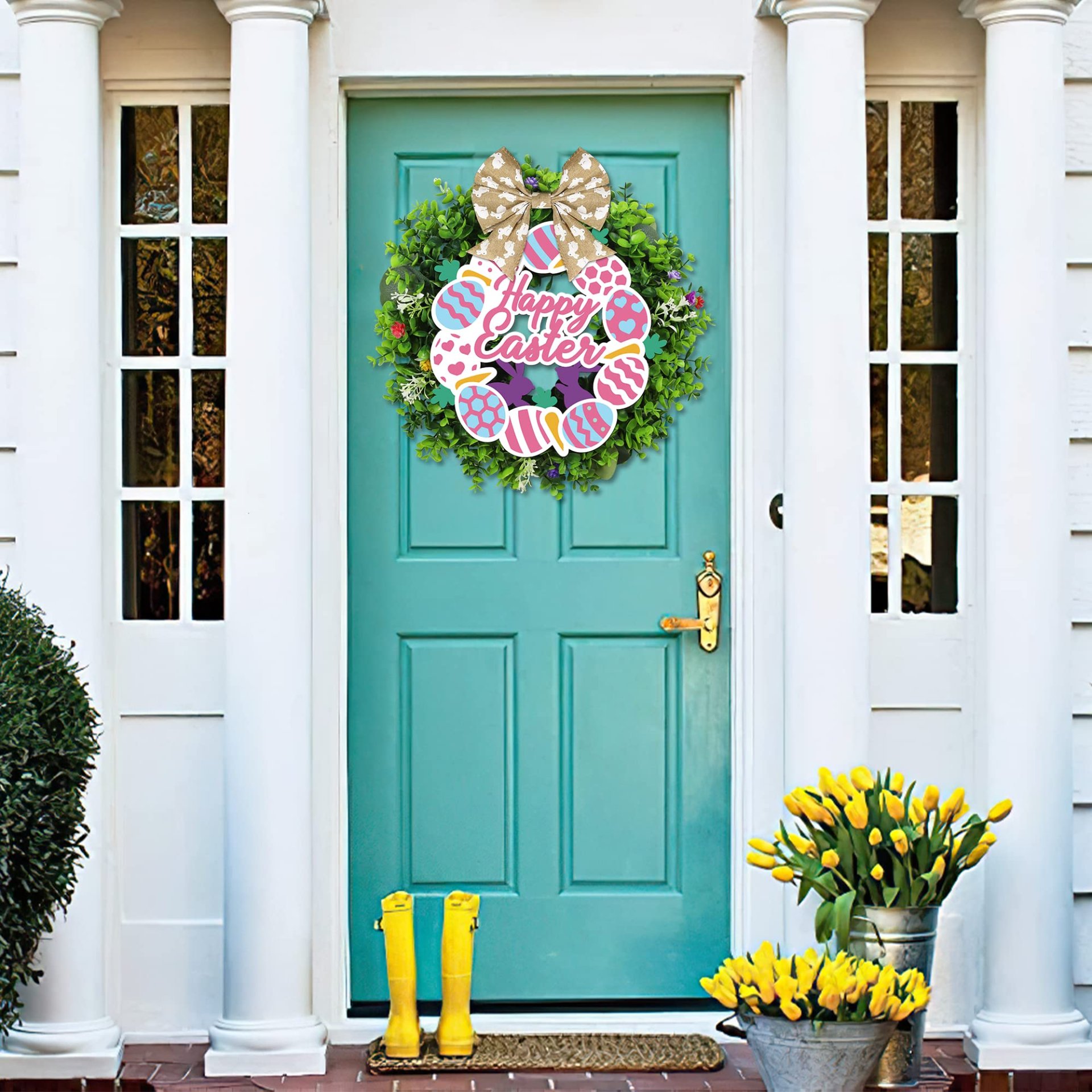 Green Leaves Easter Wreath Decoration