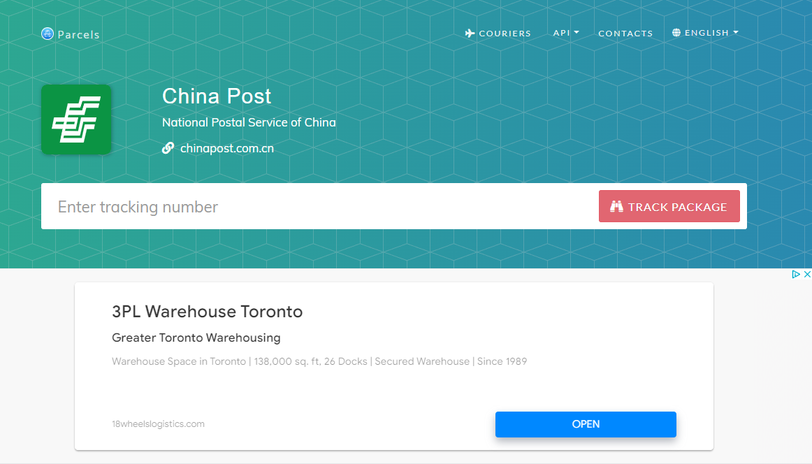 Tracking Package from China