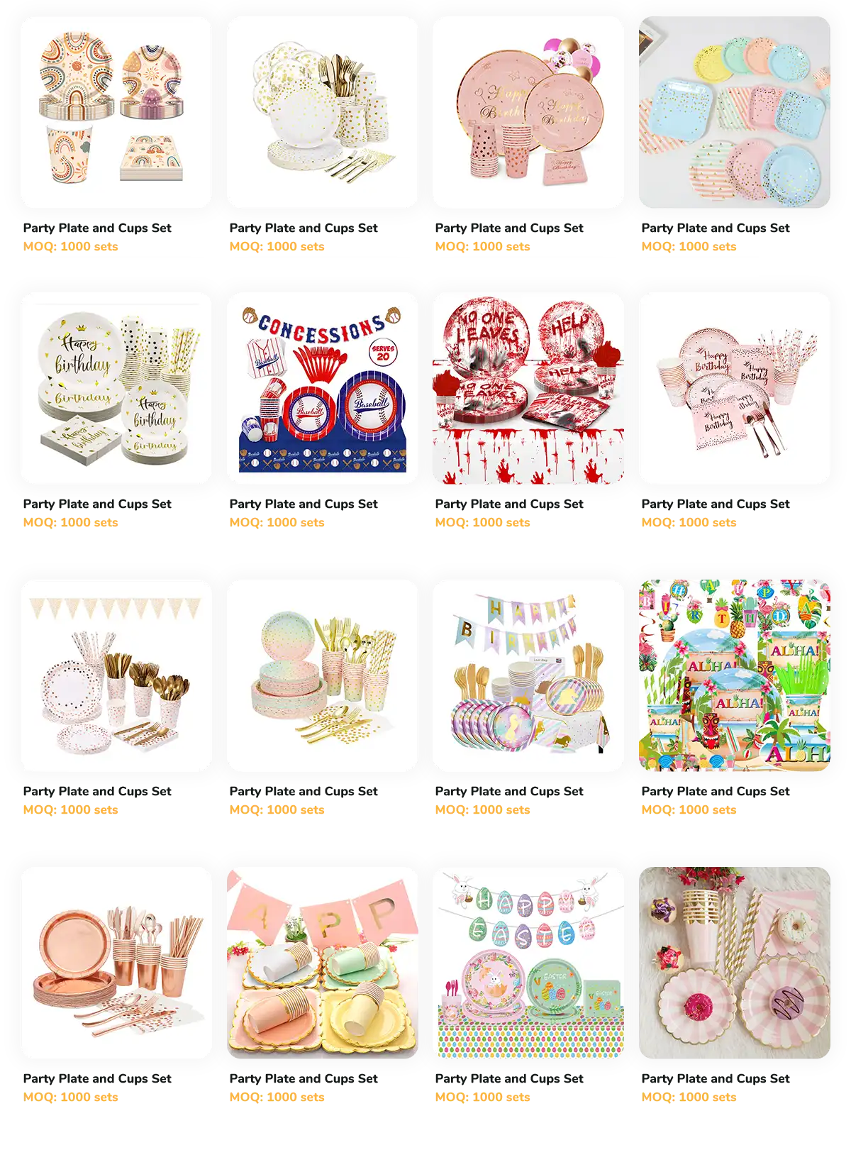 4. Party Cups & Plates