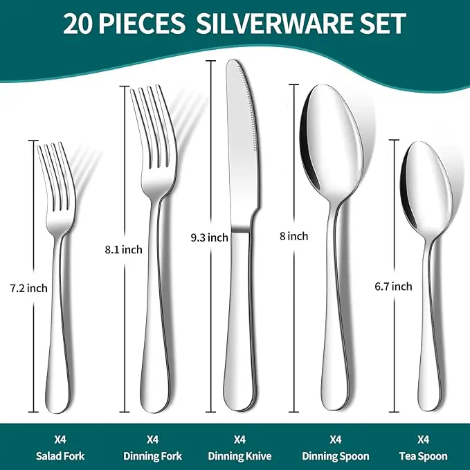 20 Piece Silverware Set Supplier