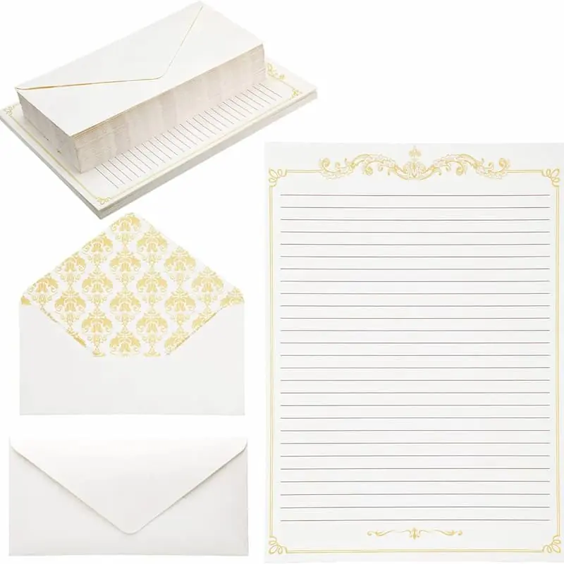 60 Vintage-Style Paper Sheets + 30 Envelopes