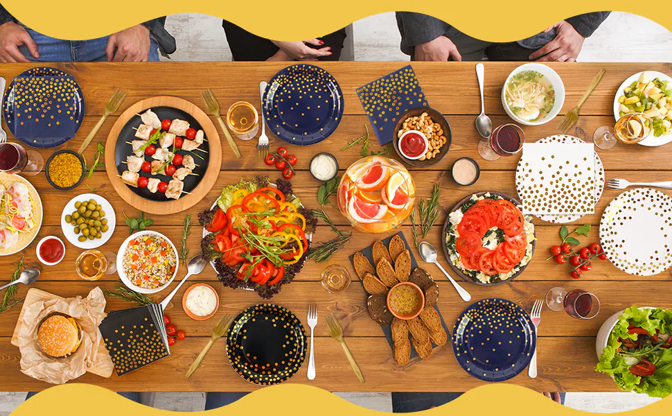 75PC Disposable Polka Dot Party Tableware (1) 2025093001444698