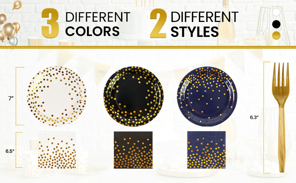 75PC Disposable Polka Dot Party Tableware (4) 2025093001415442