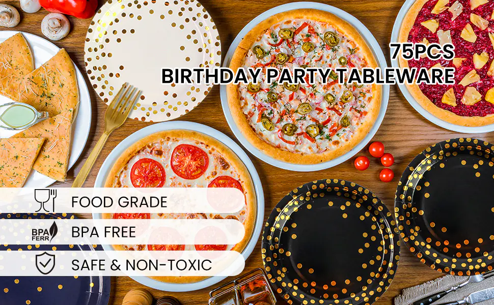 75PC Disposable Polka Dot Party Tableware (6) 2025093001420043