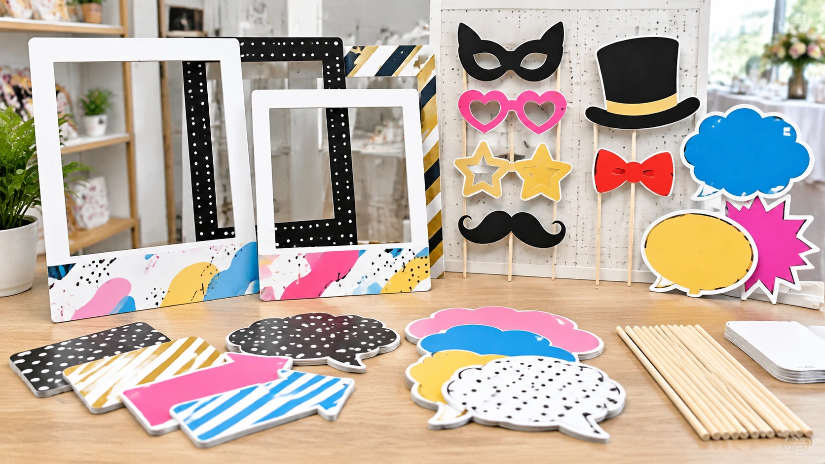 photo booth props and handheld signs